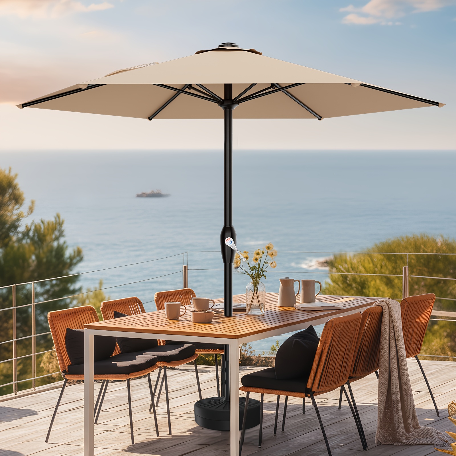 Outdoor Power Block - Heavy Duty 7.5ft Outdoor Patio Umbrella,