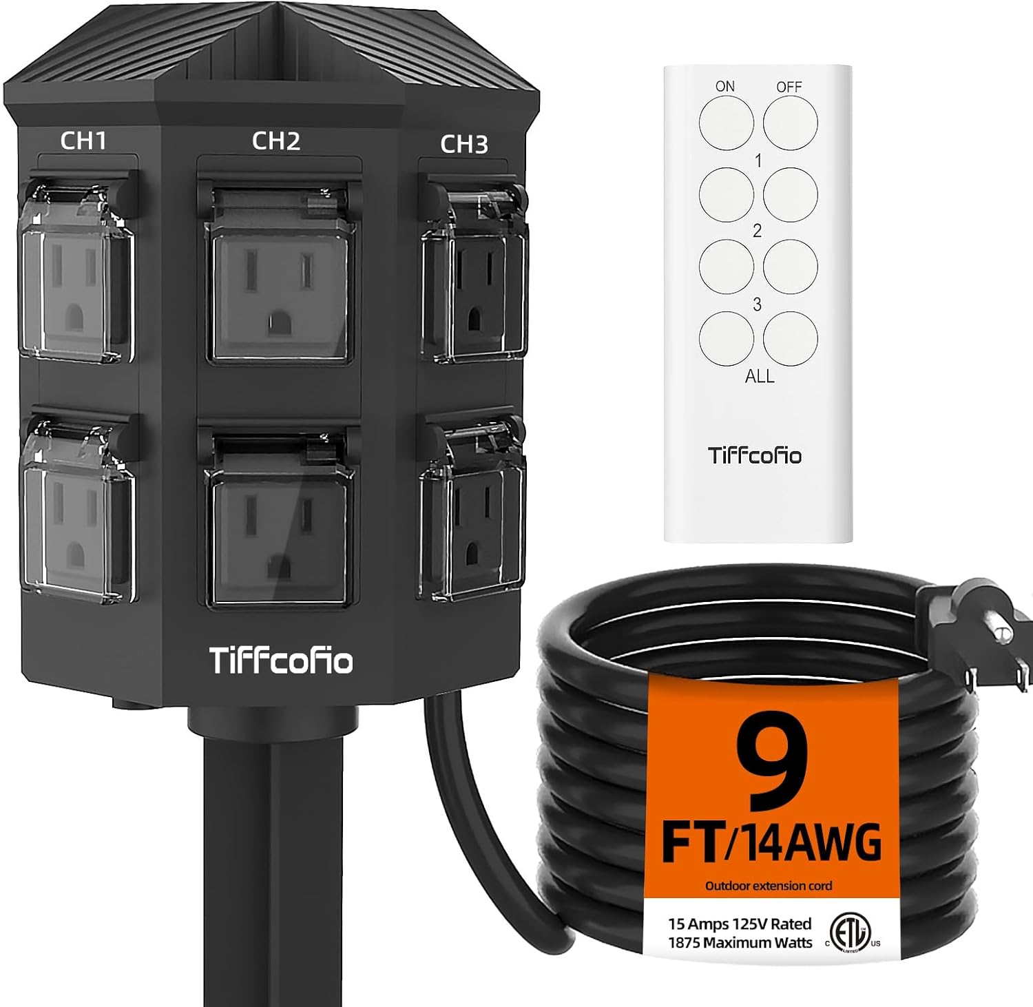Outdoor Power Outlet With Remote Control - Remote Control Outdoor Power Strip, 6
