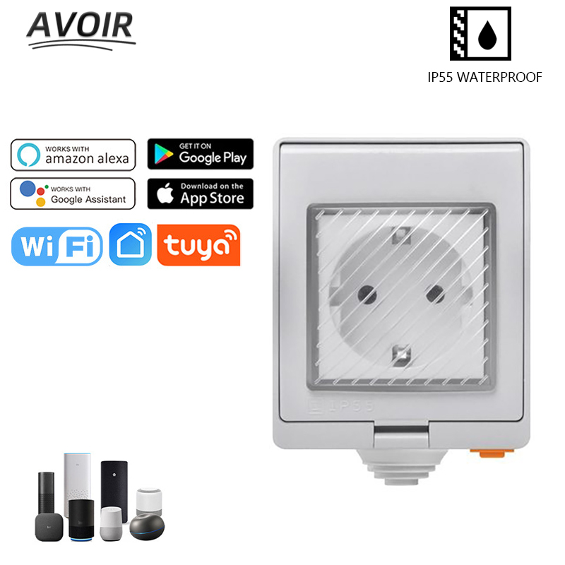 Outdoor Power Outlet With Remote Control - Avoir Tuya IP55 Waterproof Socket EU