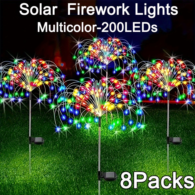 Quality Outdoor Power - 8-Mode Solar Firework Lights with 200
