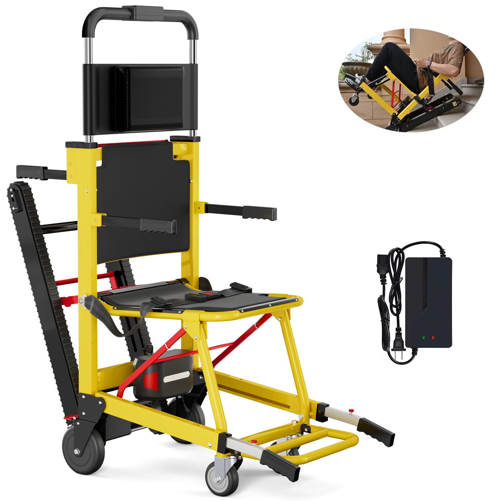 Outdoor Power Lift Chair - Stair Lifting Motorized Climbing Wheelchair Stair