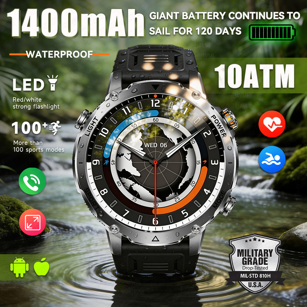 Outdoor Power Lead - 2026 New Military Smart Watch Men