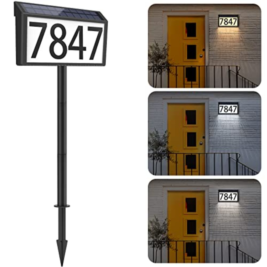 Outdoor Power Number - Solar Powered Address Sign House Numbers