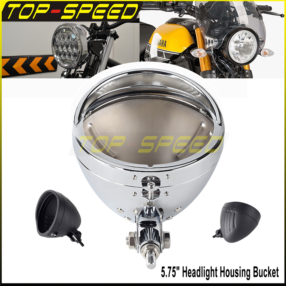 Outdoor Power Usa - Black/Chrome Motorcycle Headlamp Housing Light Shell
