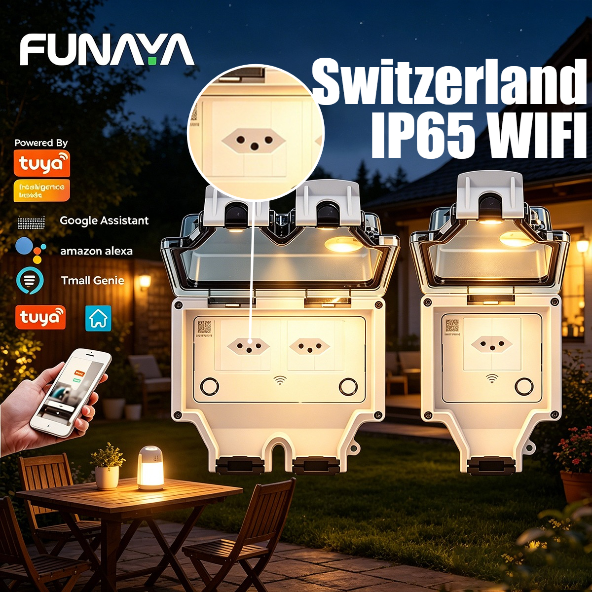 FUNAYA Switzerland Tuya Outdoo - Outdoor Power Outlet With Remote Control reseña y precio