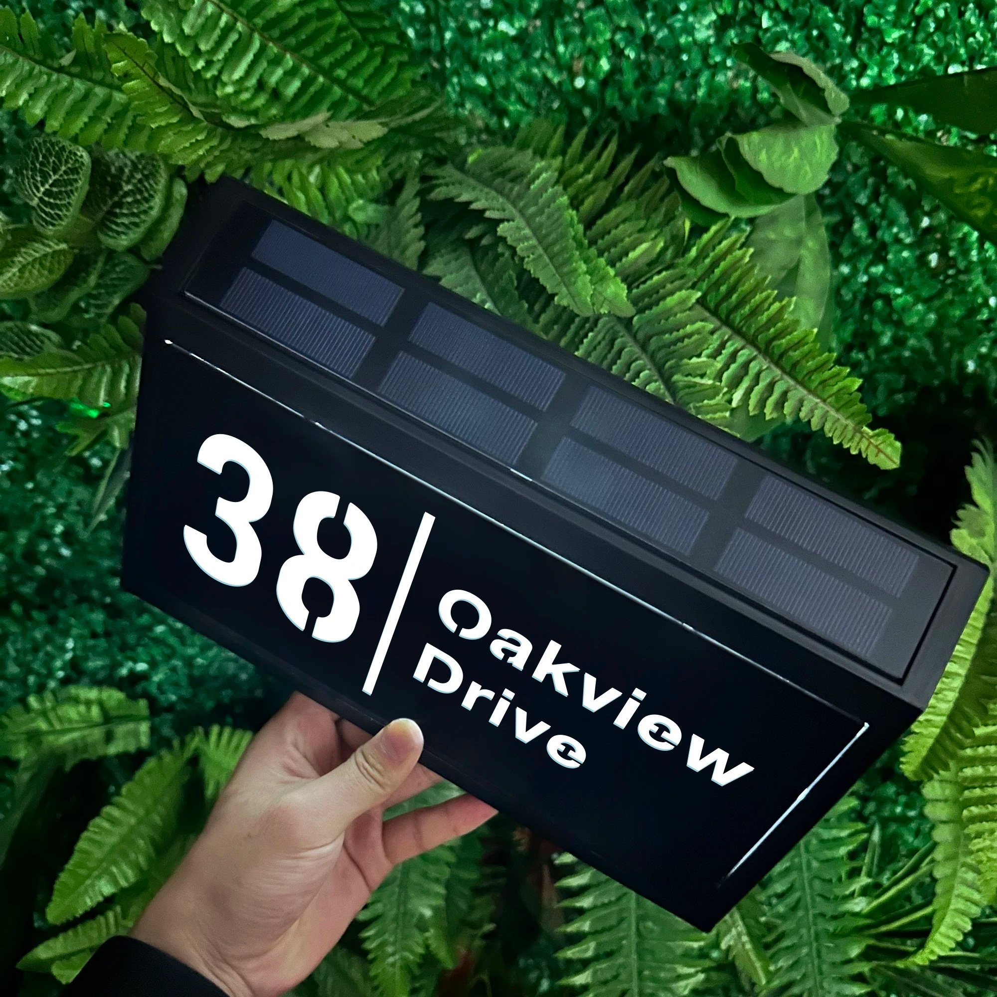 Custom Solar Powered LED Addre - Outdoor Power Number reseña y precio