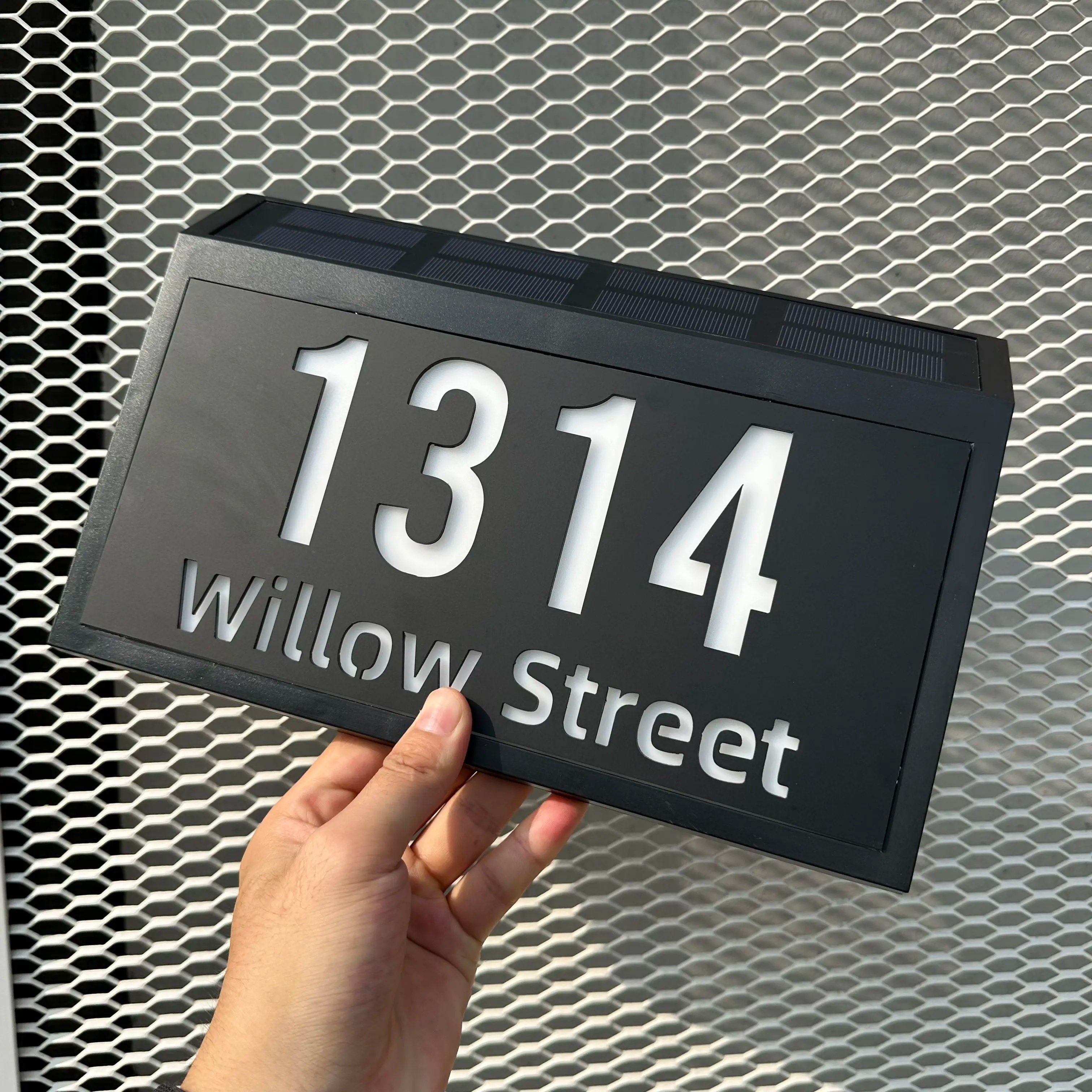 Custom Solar Powered LED Addre - Outdoor Power Number reseña y precio