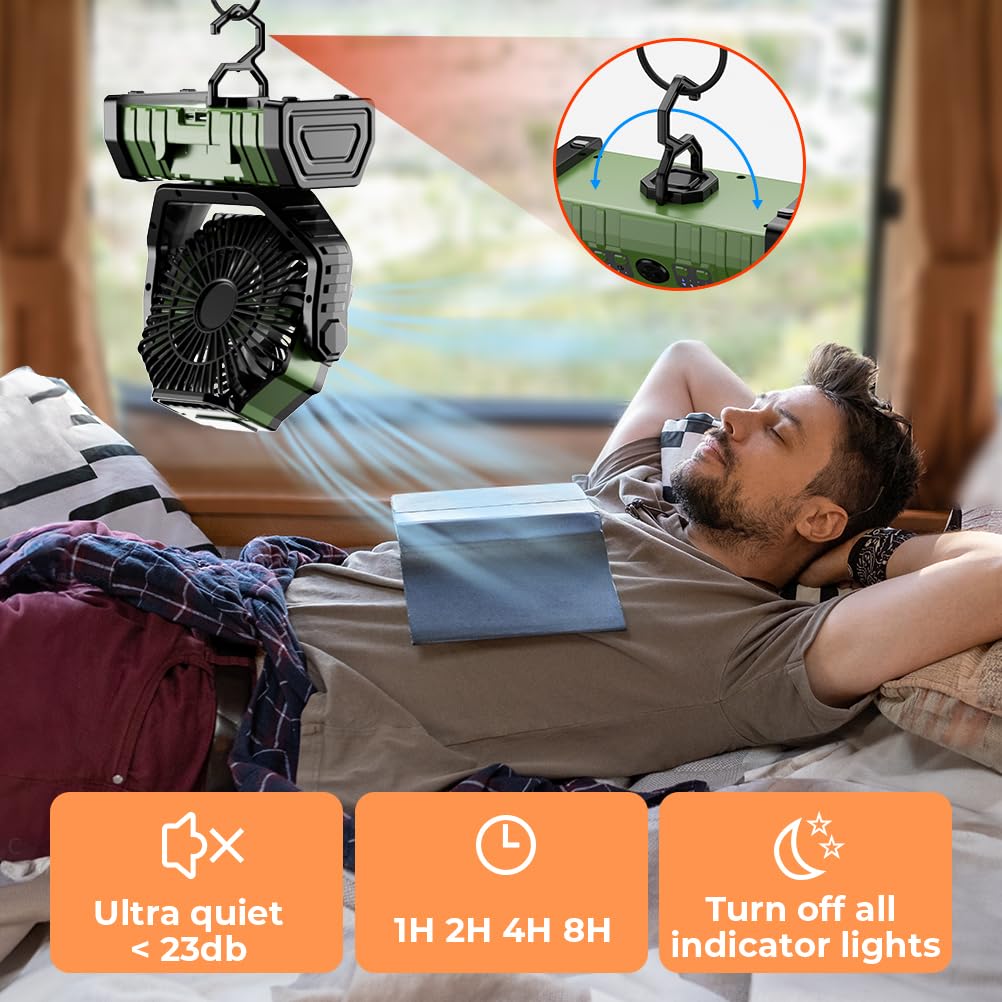 Camping Fan 20000mAh Battery P - Outdoor Power Usa reseña y precio