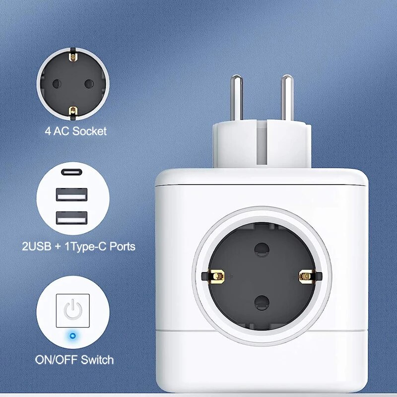 MASSFA 4 Eu AC Outlets Power S - Outdoor Usb Power Strip reseña y precio