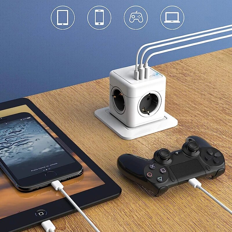 MASSFA 4 Eu AC Outlets Power S - Outdoor Usb Power Strip reseña y precio