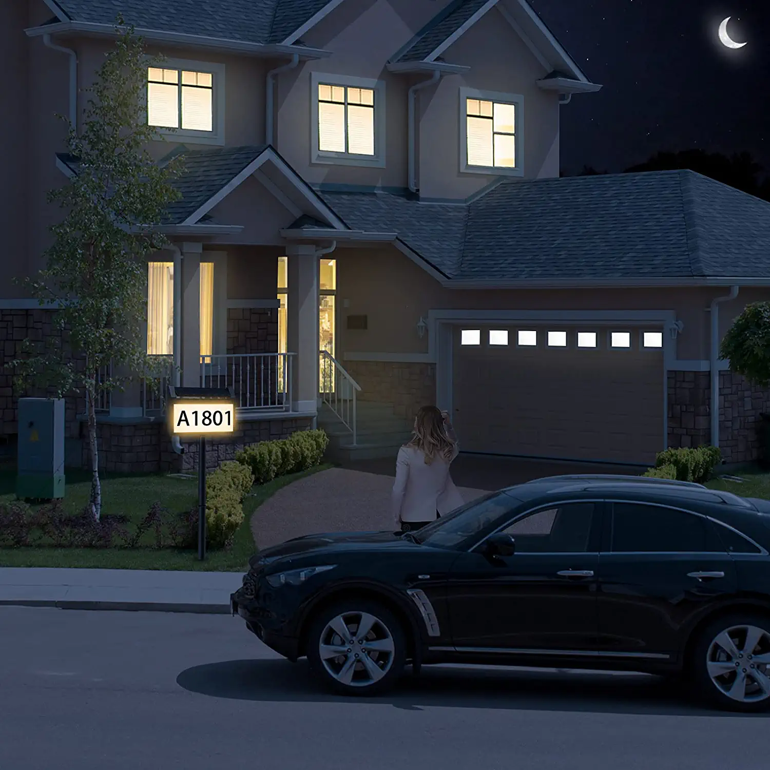 Address Sign Solar Powered Out - Outdoor Power Number reseña y precio