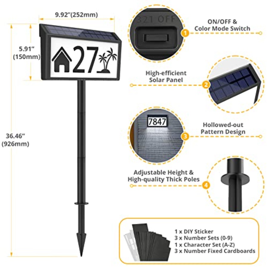 Pack Solar Powered Address Sig - Outdoor Power Number reseña y precio