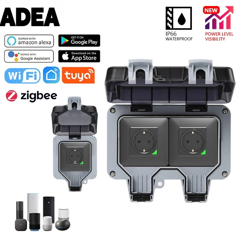 AdeaTuya Zigbee Electrical Out - Outdoor Power Outlet With Remote Control reseña y precio