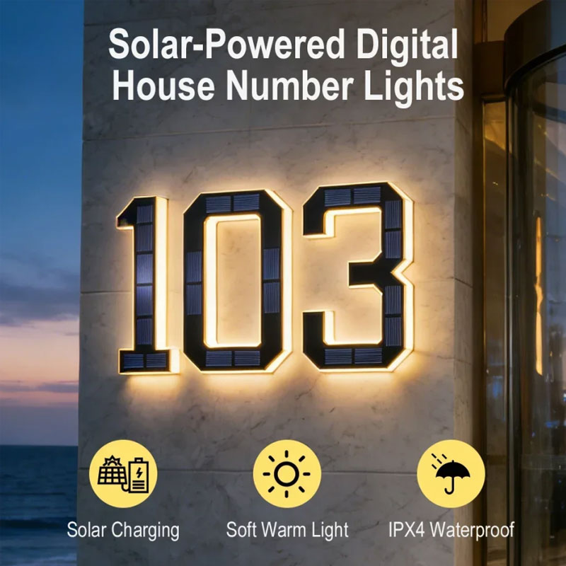 Solar Powered House Number Sig - Outdoor Power Number reseña y precio