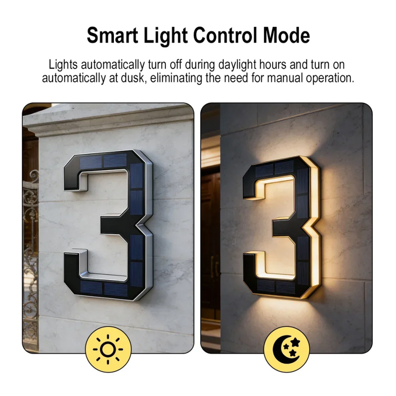 Solar Powered House Number Sig - Outdoor Power Number reseña y precio