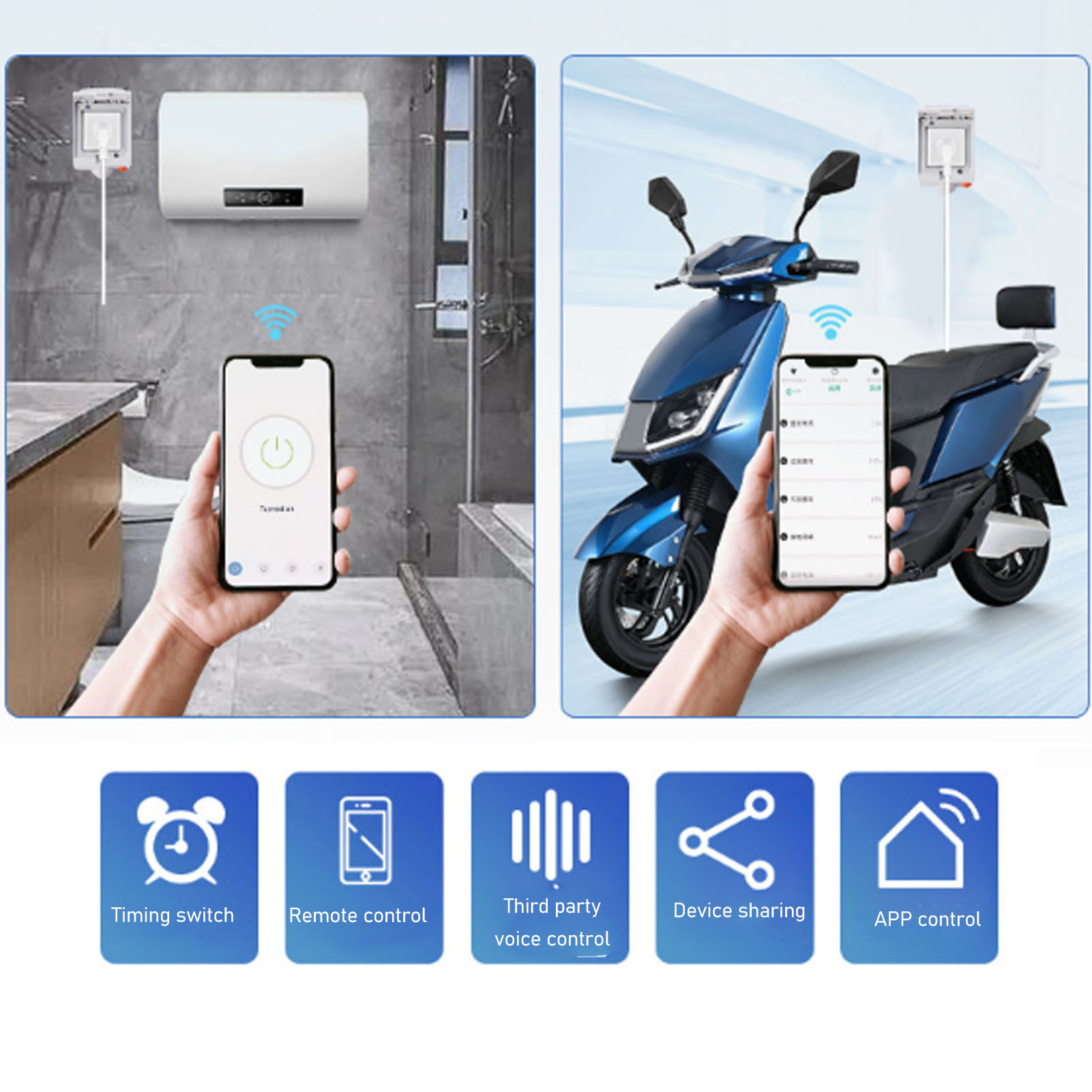WiFi Smart Socket PC ABS IP55  - Outdoor Power Outlet With Remote Control reseña y precio