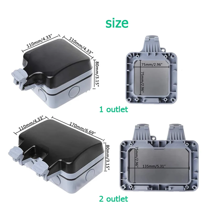 EU KR Outdoor Wall Waterproof  - Outdoor Power Usa reseña y precio