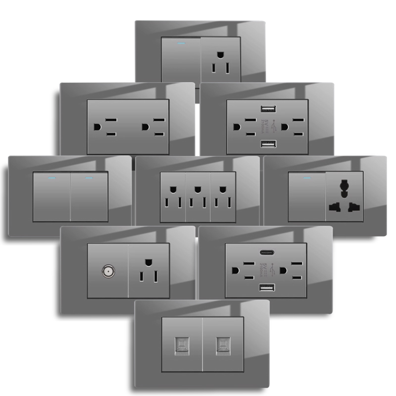 Us Standard Grey Tempered Glas - Outdoor Usb Power Strip reseña y precio