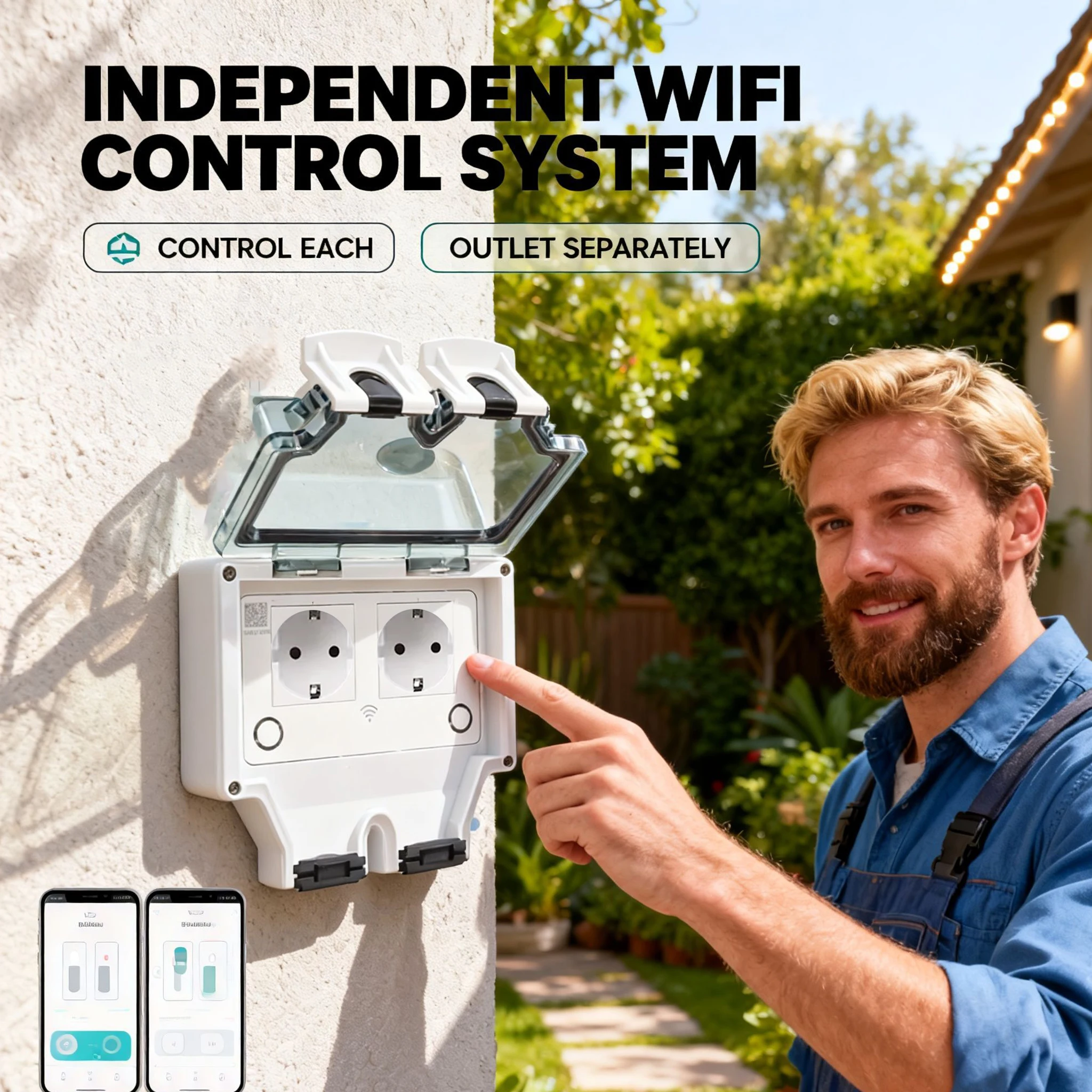Adeatuya Waterproof Electrical - Outdoor Power Outlet With Remote Control reseña y precio