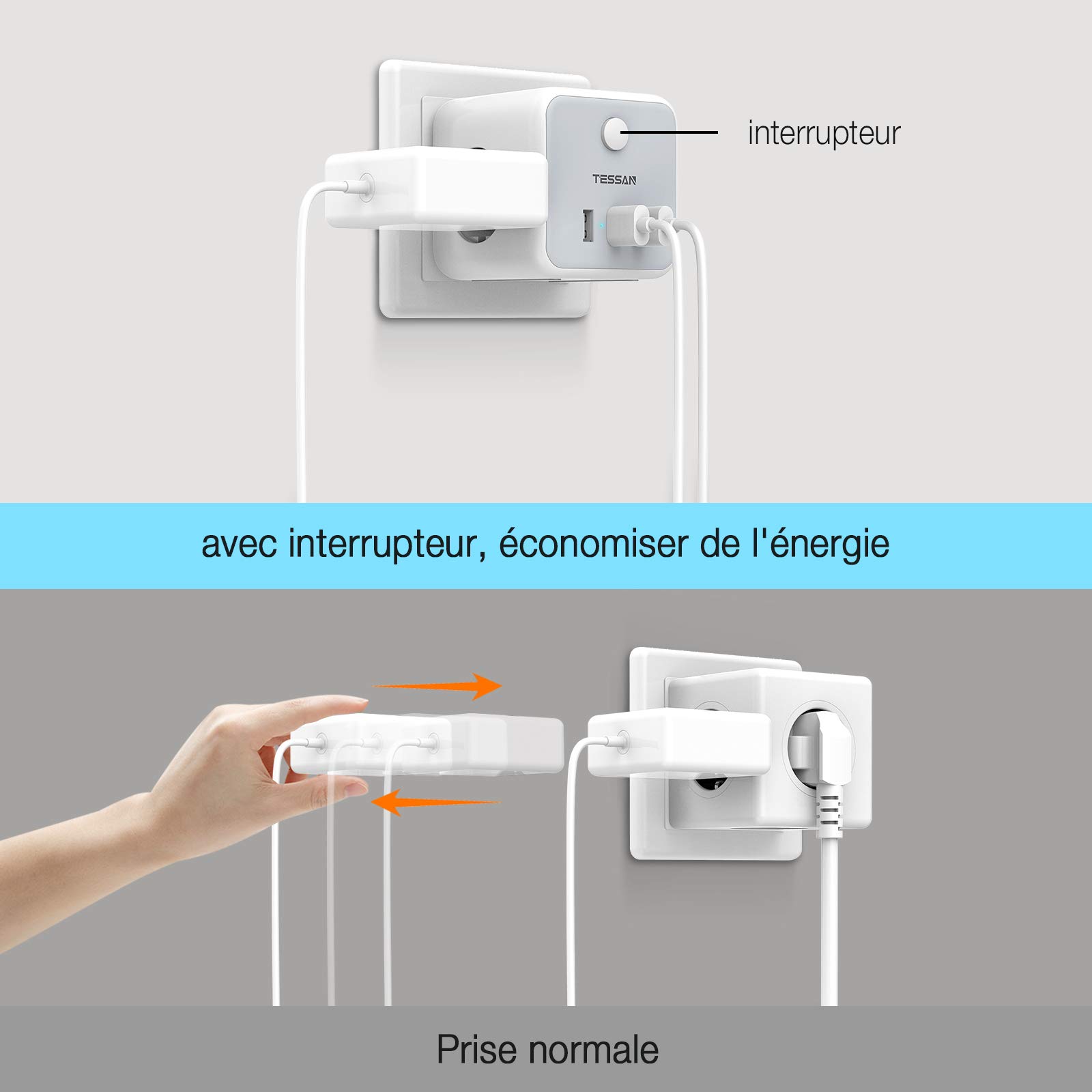 TESSAN European Korea Plug Ele - Outdoor Usb Power Strip reseña y precio