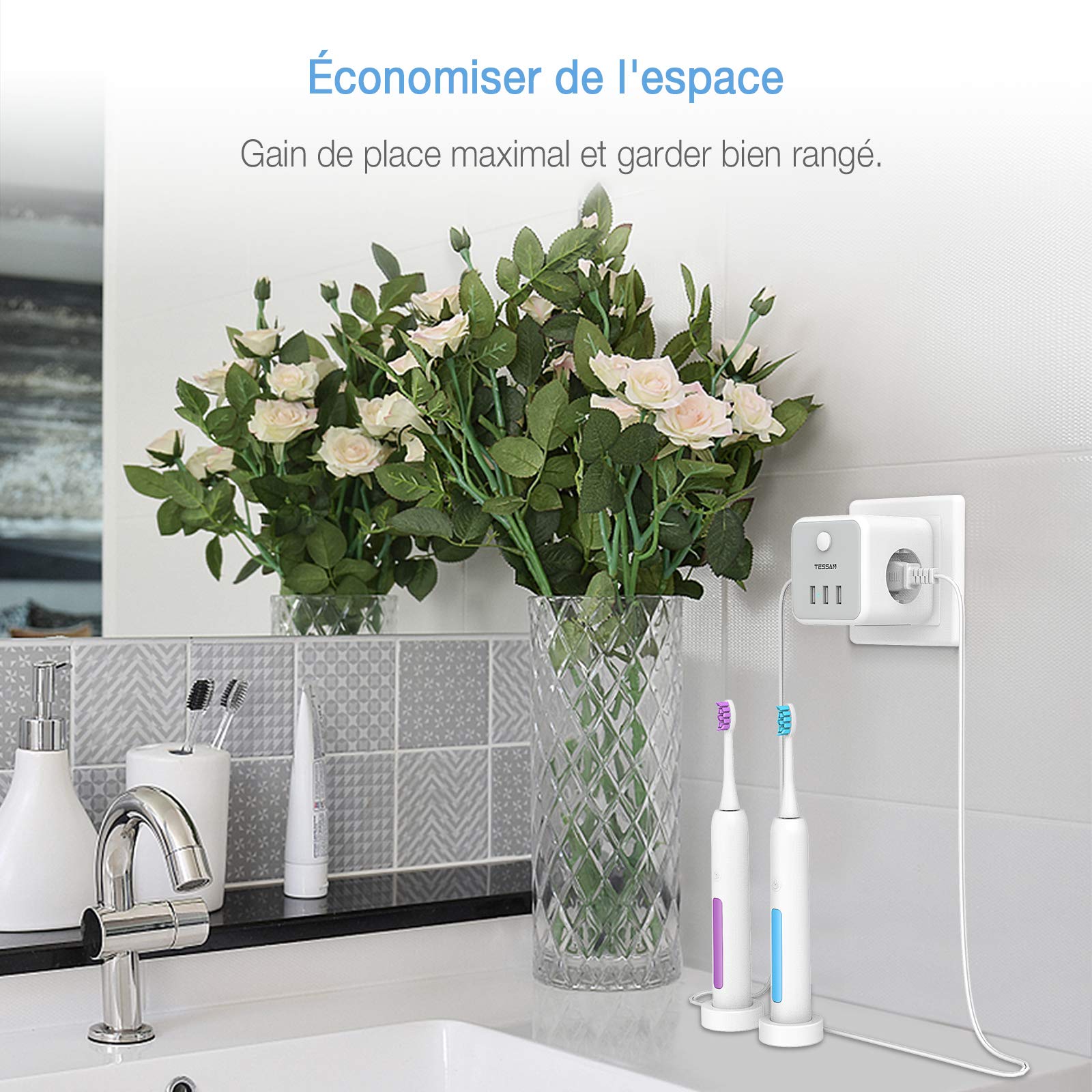 TESSAN European Korea Plug Ele - Outdoor Usb Power Strip reseña y precio