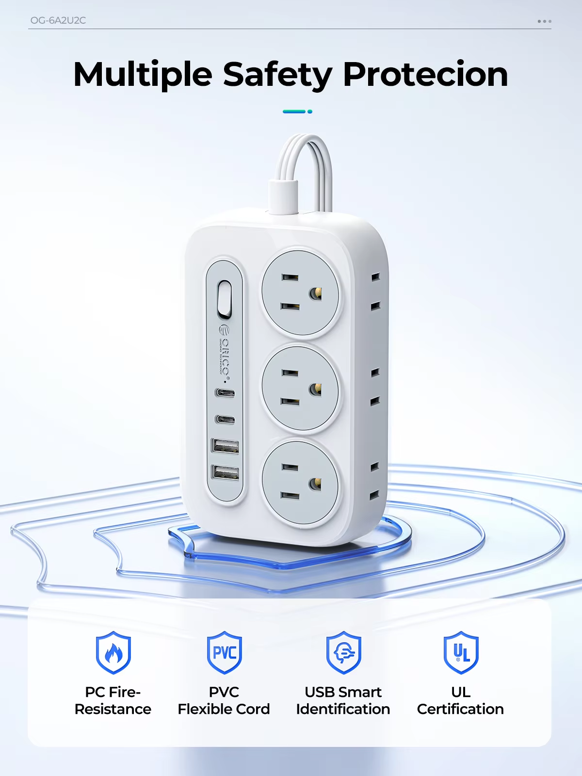ORICO Power Strip 6 AC Outlets - Outdoor Usb Power Strip reseña y precio
