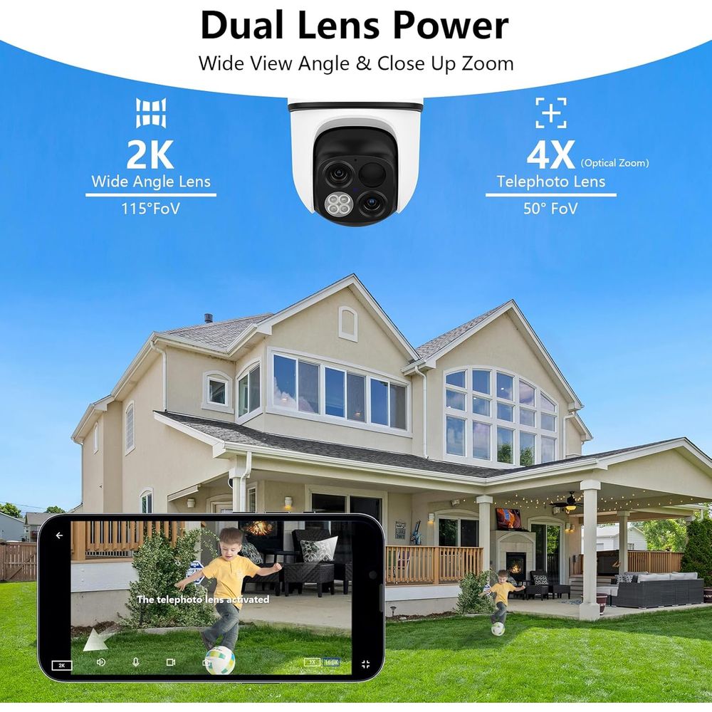Wireless 2K 360° PTZ Outdoor S - Outdoor Power Inc reseña y precio
