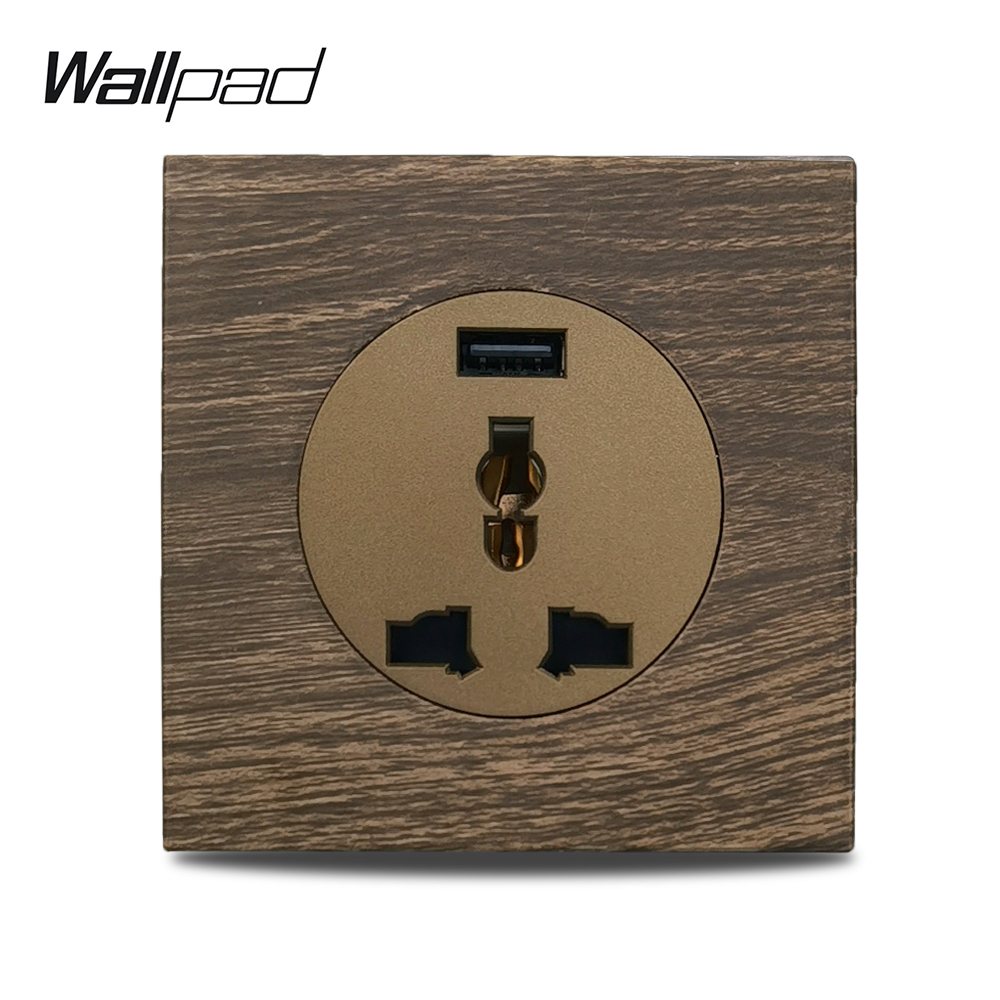 Wallpad Wood Color Wall Socket - Outdoor Usb Power Strip reseña y precio
