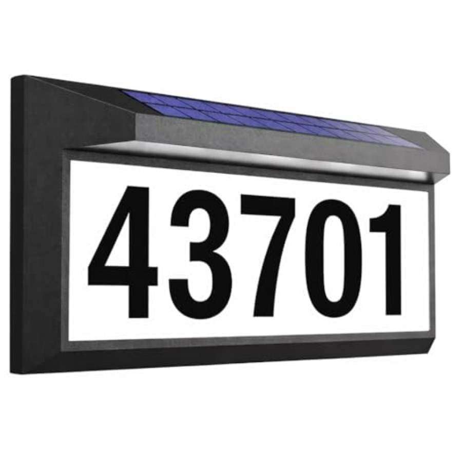Solar Address Sign with Dual C - Outdoor Power Number reseña y precio