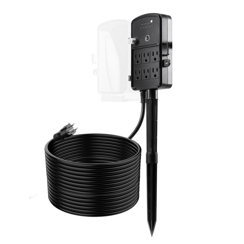 Outdoor Power Stake, 50FT Exte - Outdoor Power Outlet With Remote Control reseña y precio
