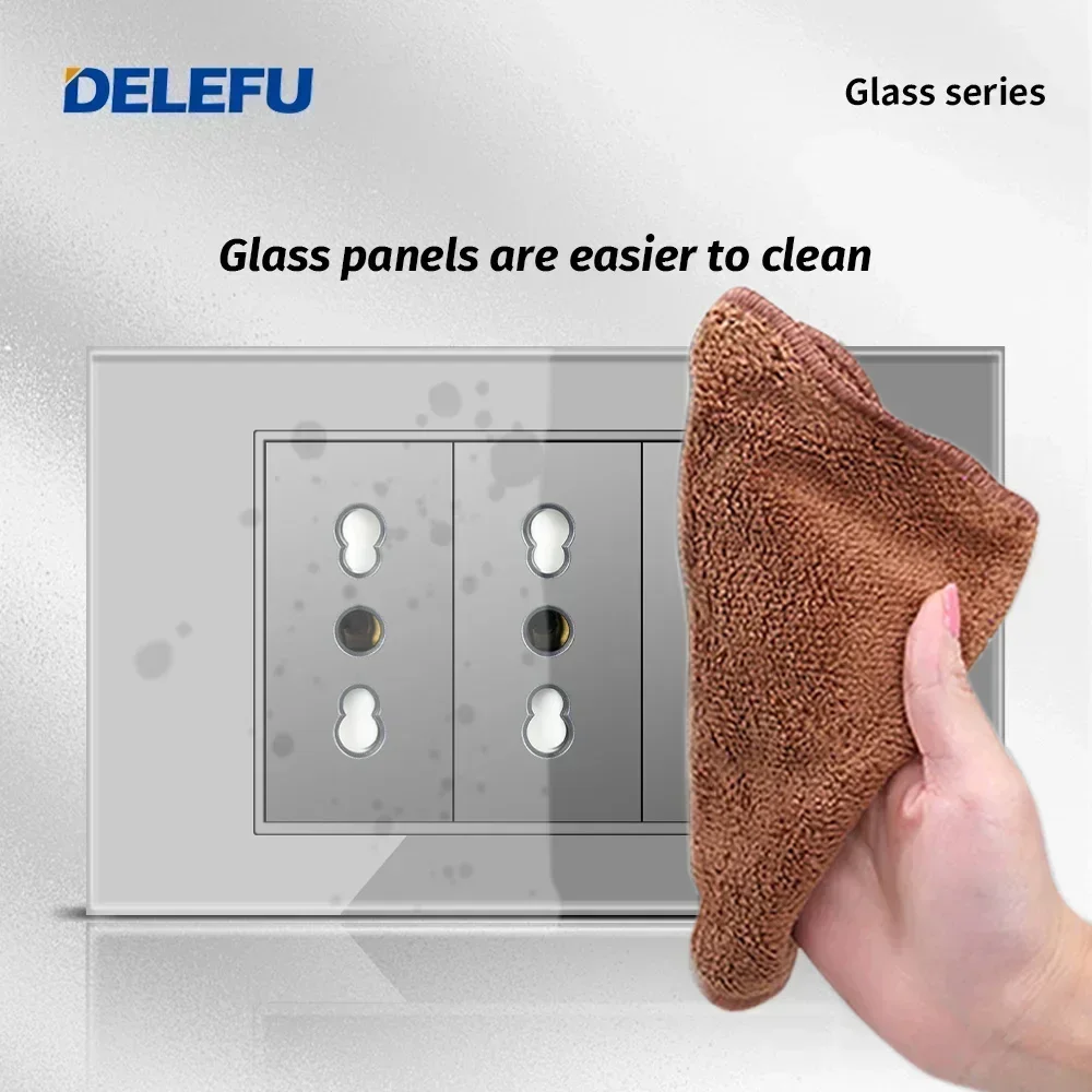 DELEFU Grey Tempered Glass Ita - Outdoor Usb Power Strip reseña y precio