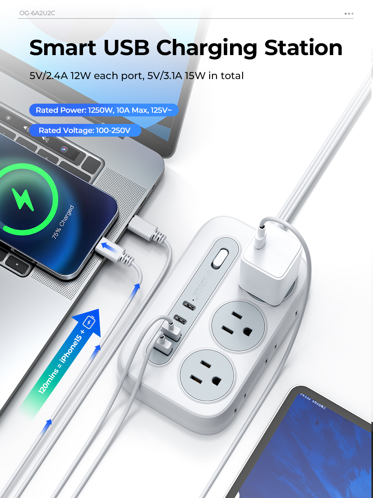 ORICO Power Strip with 6 Socke - Outdoor Usb Power Strip reseña y precio