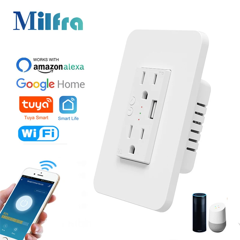 Milfra Wifi Smart Socket Doubl - Outdoor Usb Power Strip reseña y precio