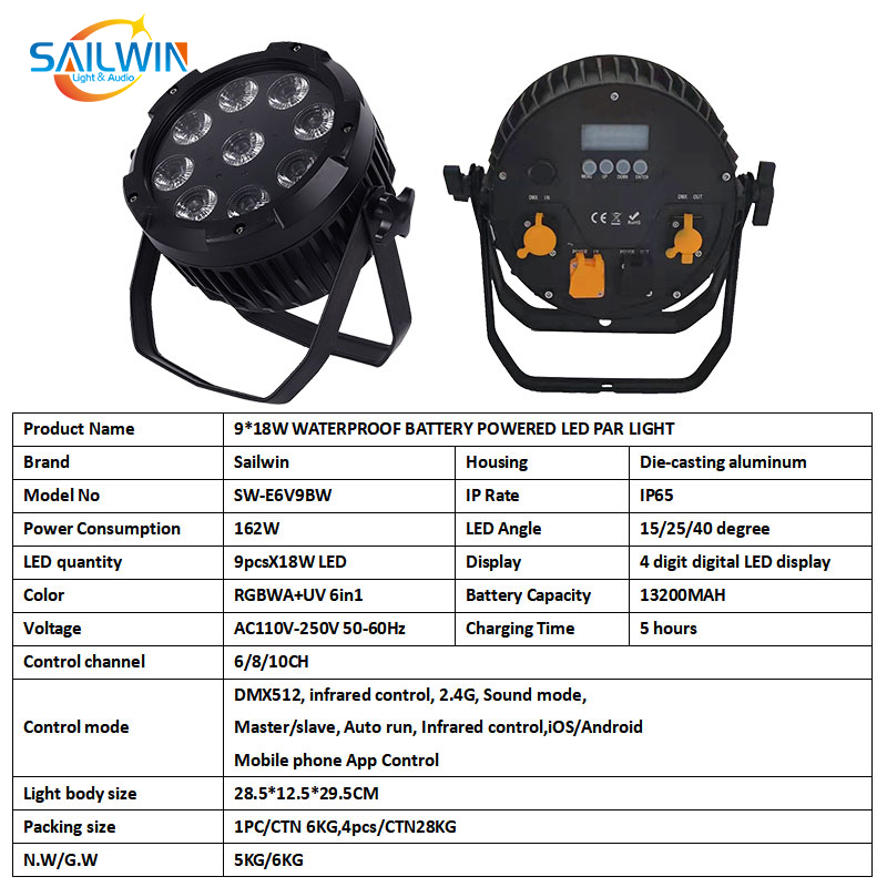 Sailwin EU USA Stock 9X18W RGB - Outdoor Power Usa reseña y precio