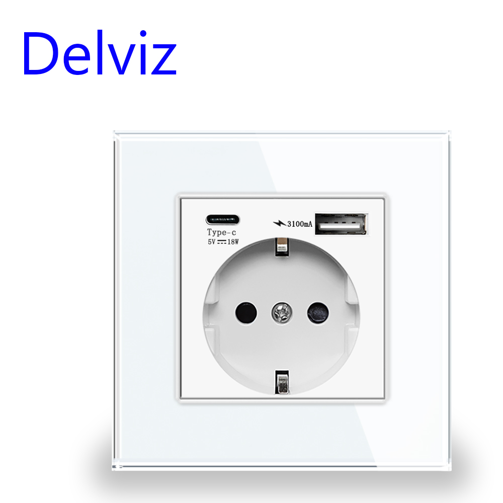 Delviz Type C Wall USB Outlet, - Outdoor Usb Power Strip reseña y precio