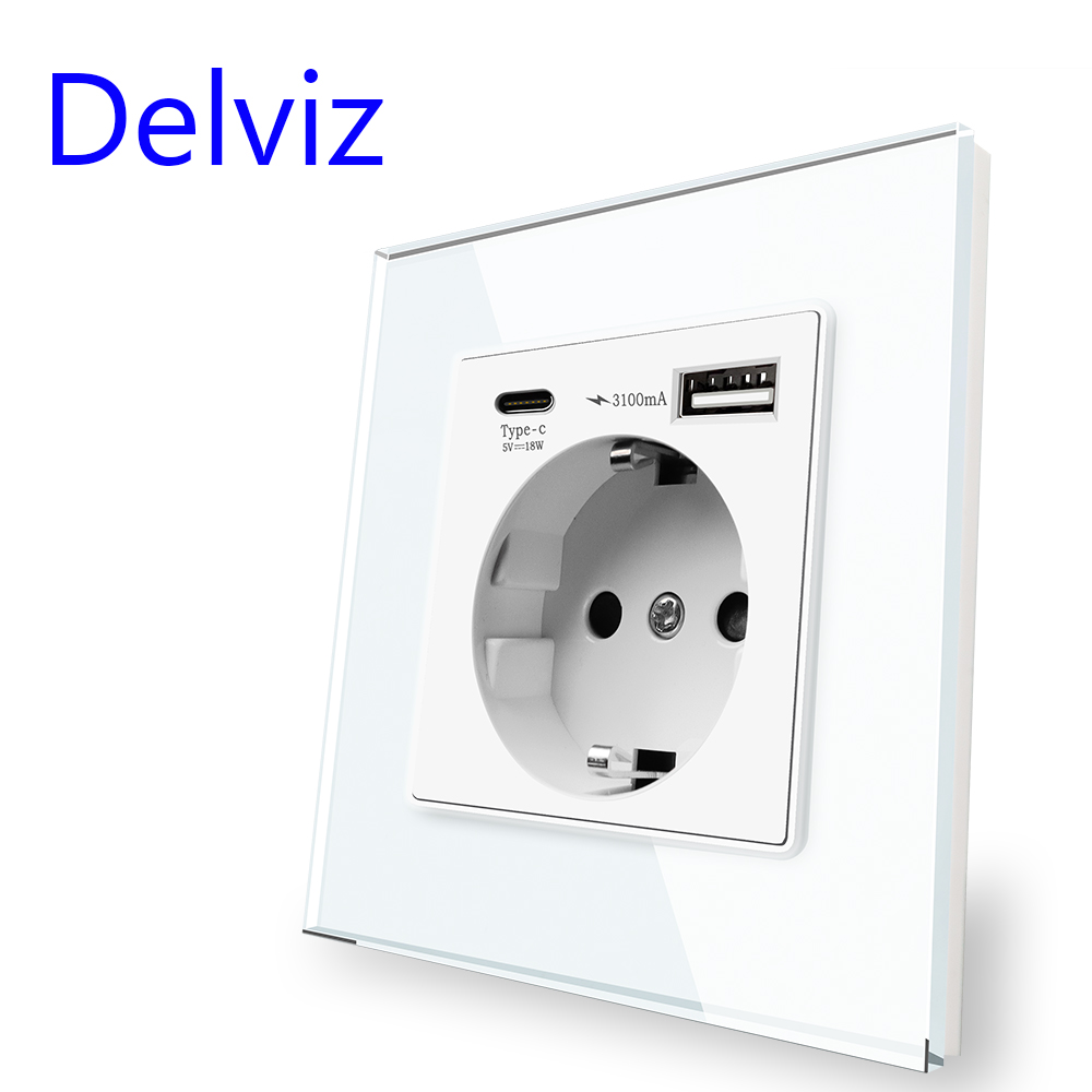 Delviz Type C Wall USB Outlet, - Outdoor Usb Power Strip reseña y precio