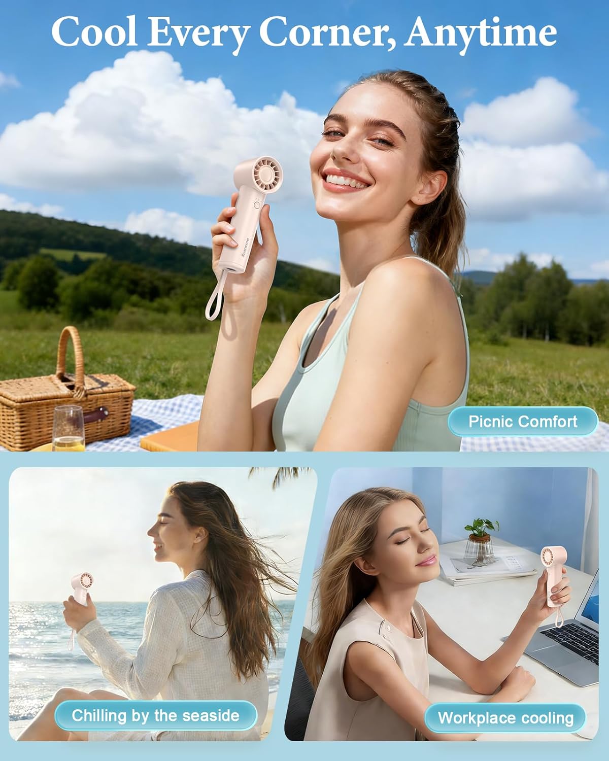 Portable Handheld Fan with Pow - Outdoor Power Inc reseña y precio