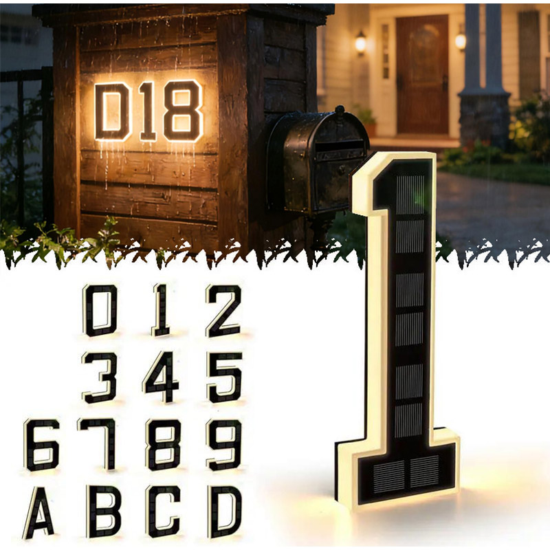 9 Inches Outdoor Solar Powered - Outdoor Power Number reseña y precio