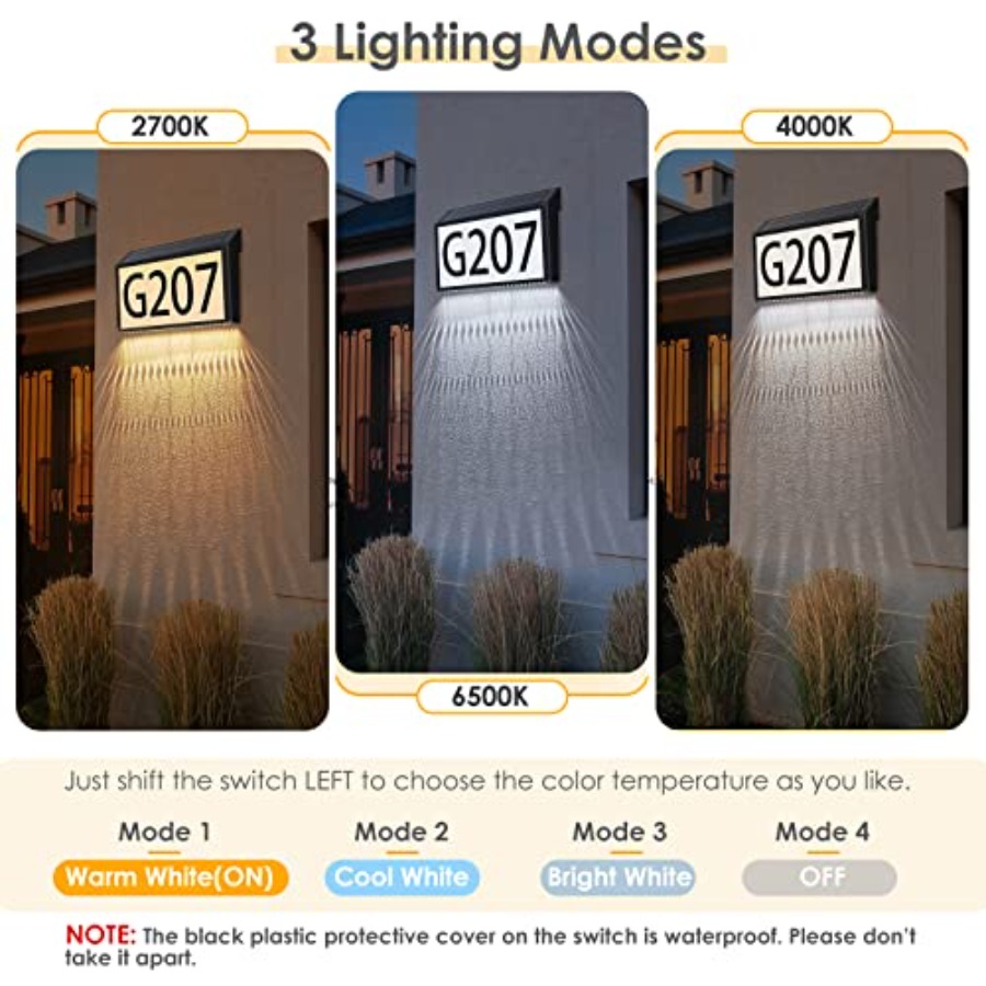 Solar Powered Address Sign Hou - Outdoor Power Number reseña y precio