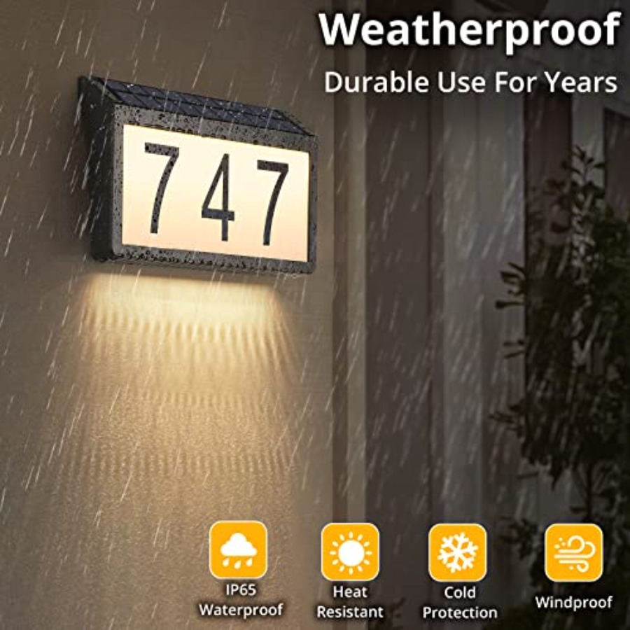 Solar Powered Address Sign Hou - Outdoor Power Number reseña y precio