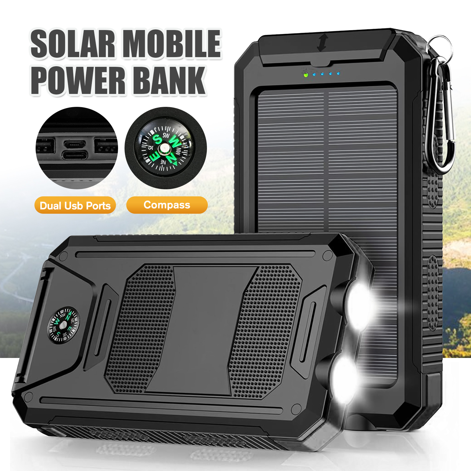 10000mAh Solar Power Bank Port - Outdoor Power Lead reseña y precio