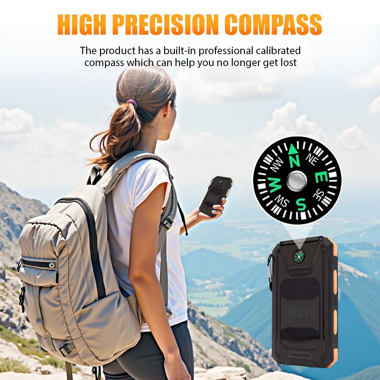 10000mAh Solar Power Bank Port - Outdoor Power Lead reseña y precio