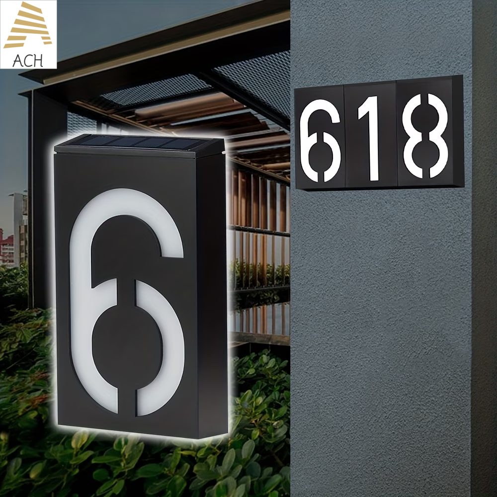 18.5cm Modern Solar-Powered LE - Outdoor Power Number reseña y precio