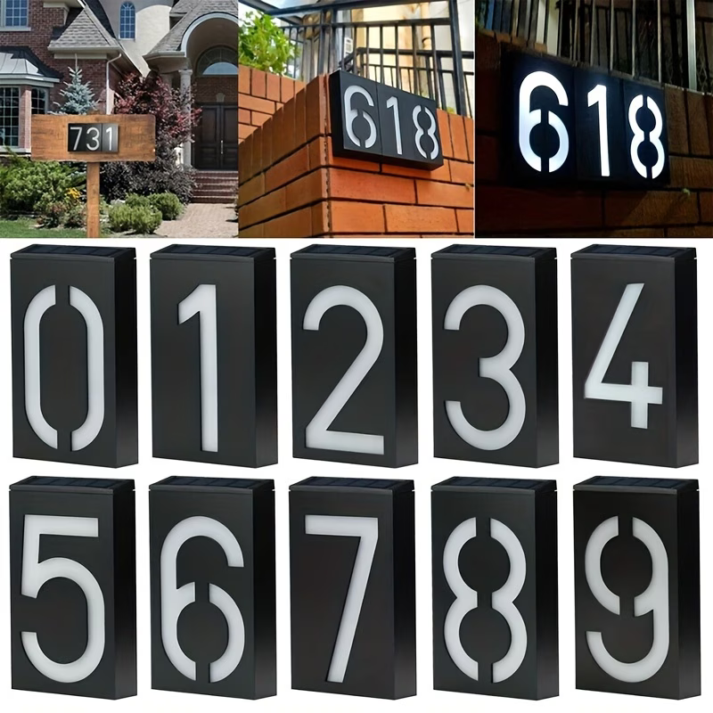 18.5cm Modern Solar-Powered LE - Outdoor Power Number reseña y precio