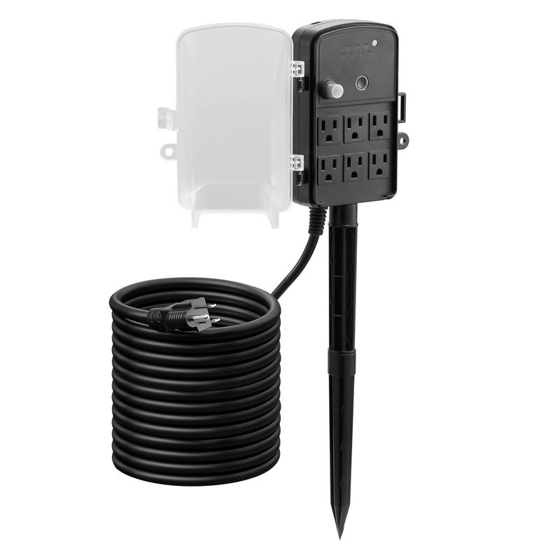 Outdoor Power Stake, 25FT Exte - Outdoor Power Outlet With Remote Control reseña y precio