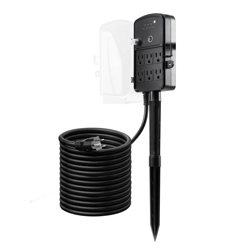 Outdoor Power Stake, 25FT Exte - Outdoor Power Outlet With Remote Control reseña y precio