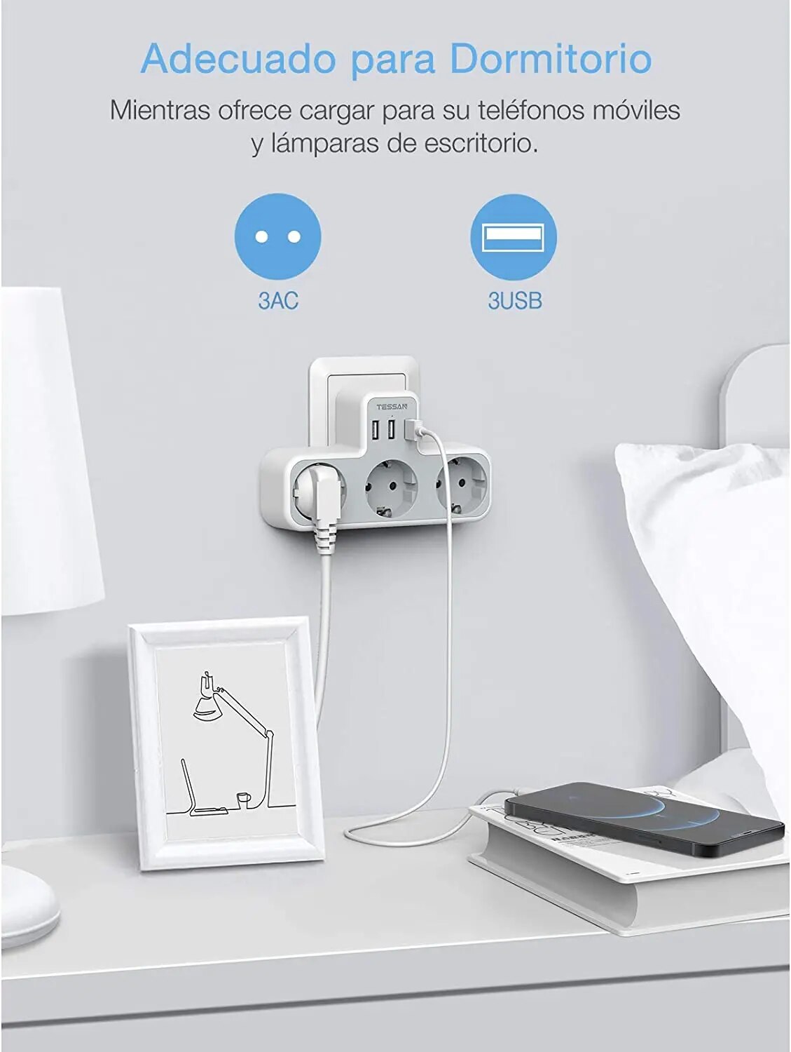 TESSAN EU Plug Power Strip wit - Outdoor Usb Power Strip reseña y precio