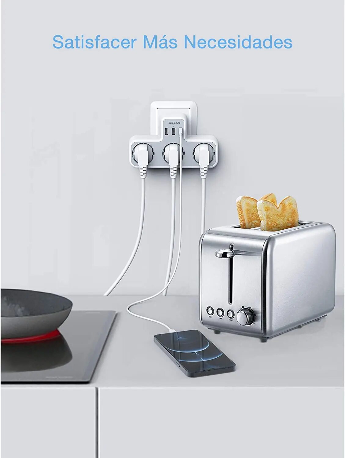 TESSAN EU Plug Power Strip wit - Outdoor Usb Power Strip reseña y precio