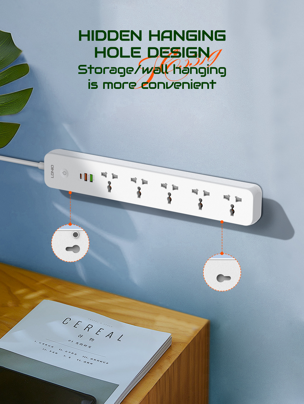 LDNIO 2500W Power Strip with 5 - Outdoor Usb Power Strip reseña y precio