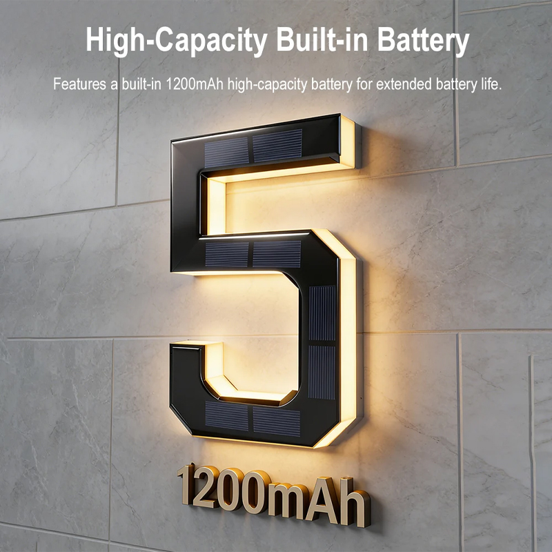 12CM Solar-Powered Sensor LED  - Outdoor Power Number reseña y precio